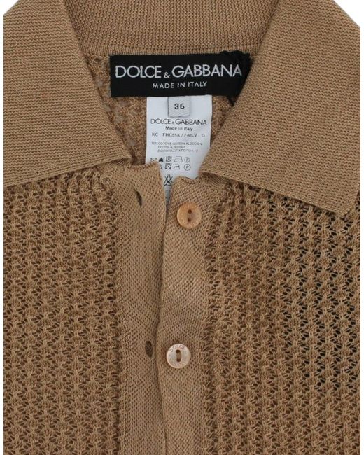 Dolce & Gabbana Blue Knitted Cotton Cardigan Beige Sig13249