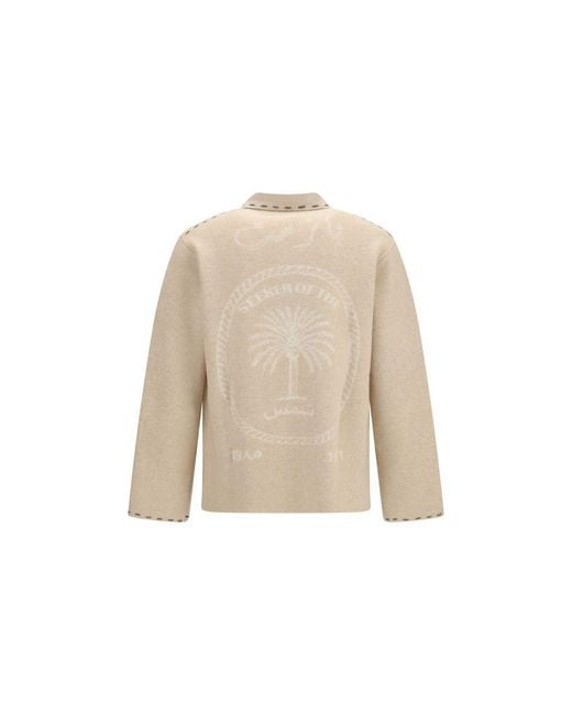 BAZISZT Natural Beige Cashmere Cardigan for men