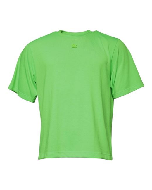 Dolce & Gabbana Green Short Sleeve Crew Neck Tee for men
