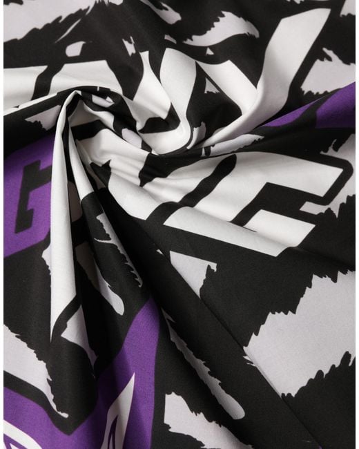 Dolce & Gabbana Black Dg King Cotton Foulard 51Cm X 49.5Cm Scarf