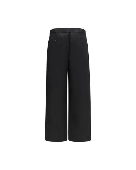 Sacai Black Cotton Chino Pants for men