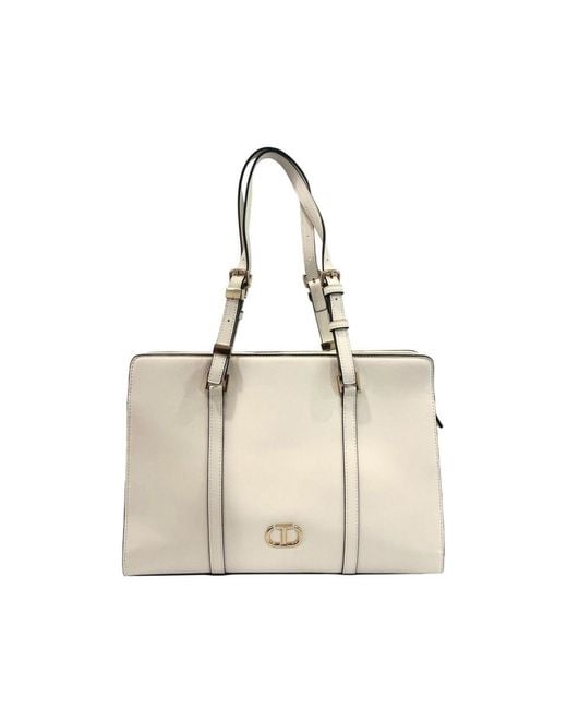 Twinset Natural White Pu Shoulder Bag