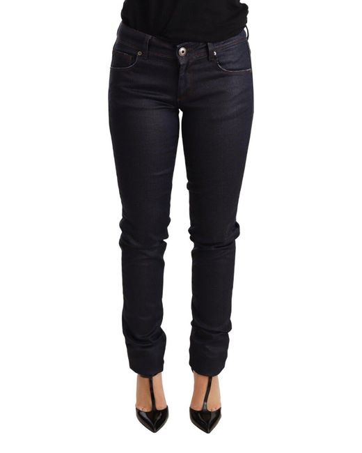 Ermanno Scervino Blue Chic Dark Low Waist Skinny Jeans