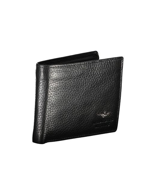 Aeronautica Militare Black Leather Wallet for men