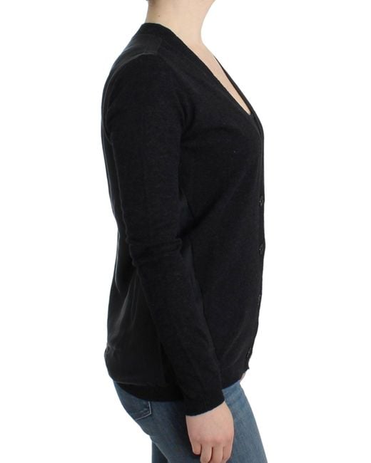 CoSTUME NATIONAL Black Gray Wool Alpaca Cardigan
