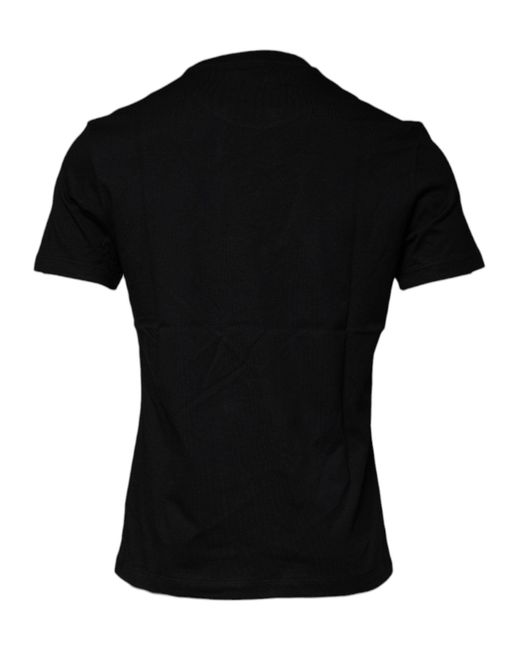 Versace Black Medusa Print Cotton Crew Neck T for men