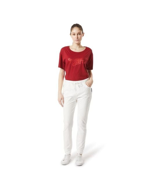 Gas Red Cotton Casual Pants