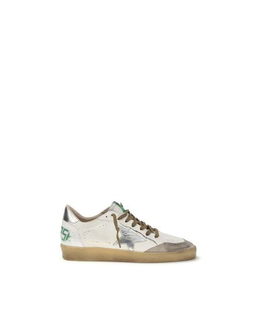 Golden Goose Deluxe Brand Natural White Calf Leather Bos Taurus Low Top Sneakers for men
