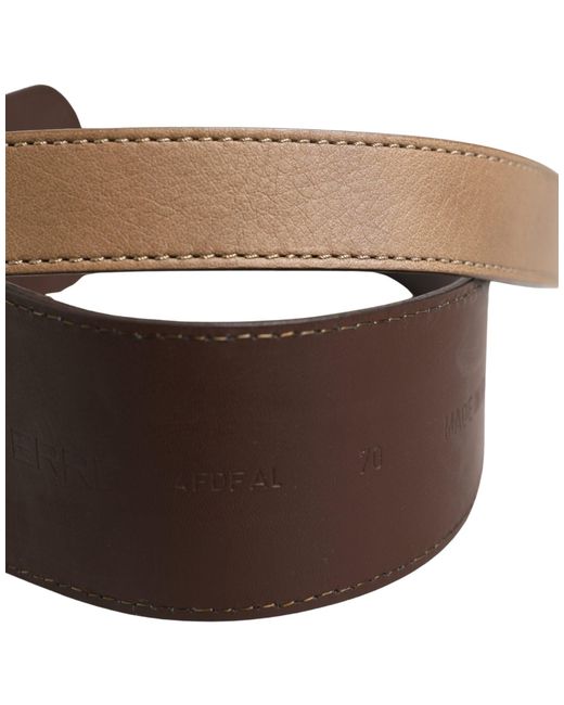 Gianfranco Ferré Brown Genuine Leather Logo Wide Waist Belt