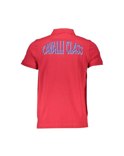 Roberto Cavalli Red Cotton Polo Shirt for men