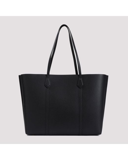 Tory Burch Black Perry Triple Grained Leather Tote Bag
