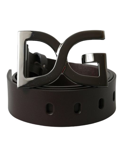 Dolce & Gabbana Black Elegant Dark Leather Belt for men