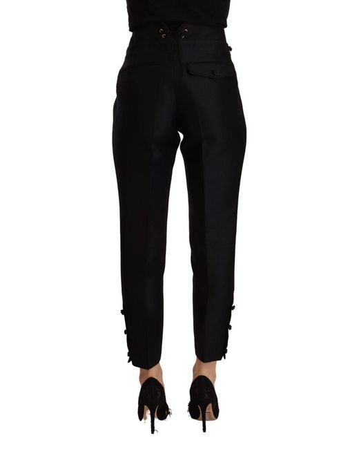DSquared² Black Elevated Elegance High-Waist Skinny Trouser