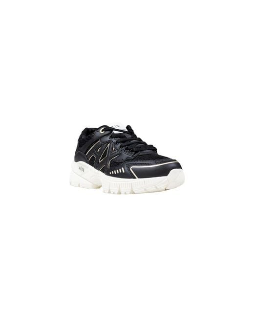 ARMANI EXCHANGE Black Bicolor Polyester Athletic Sneakers