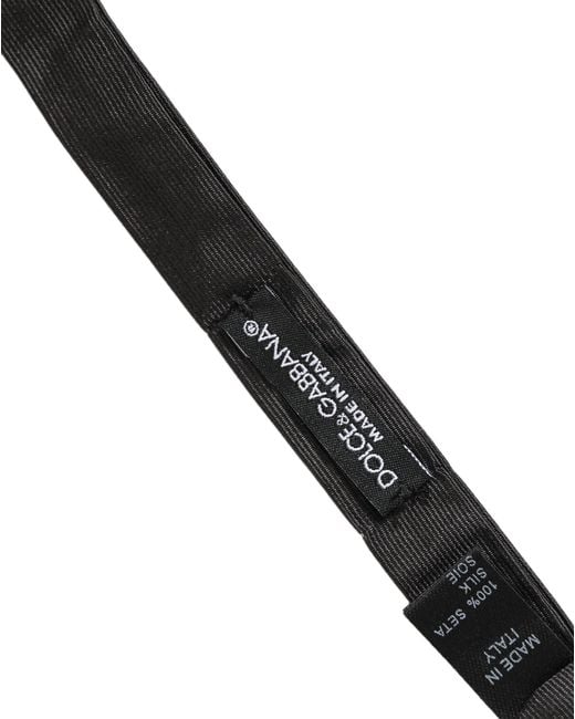 Dolce & Gabbana Men Black 100% Cotton Adjustable Neck Papillon Bow Tie for men
