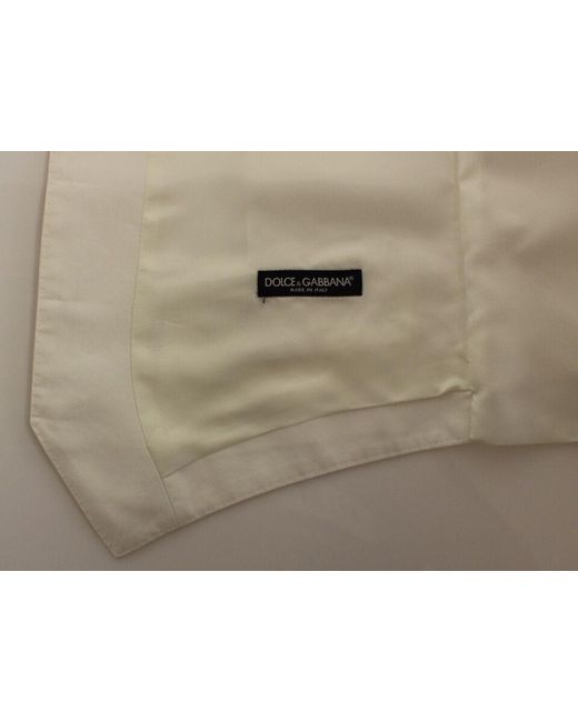 Dolce & Gabbana White Cotton Silk Blend Dress Vest Blazer for men