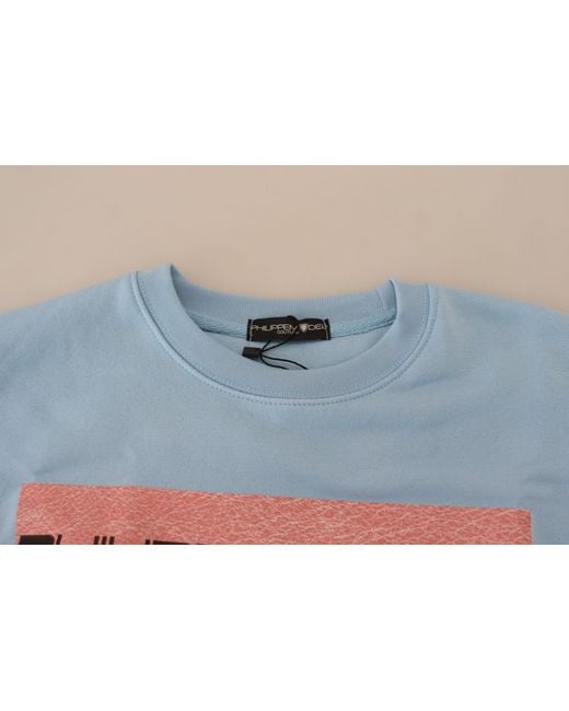 Philippe Model Blue Logo Printed Long Sleeves Sweater