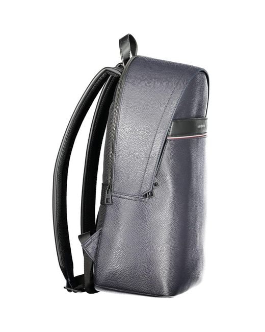 Tommy Hilfiger Gray Blue Polyurethane Men's Backpack for men