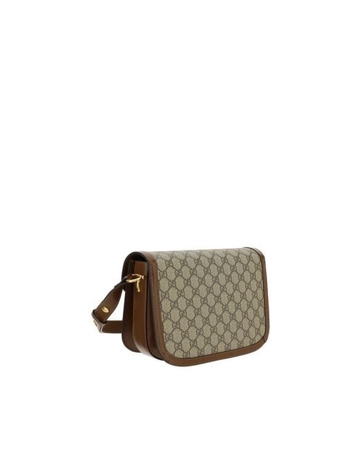 Gucci Gray Beige Cotton Handbag