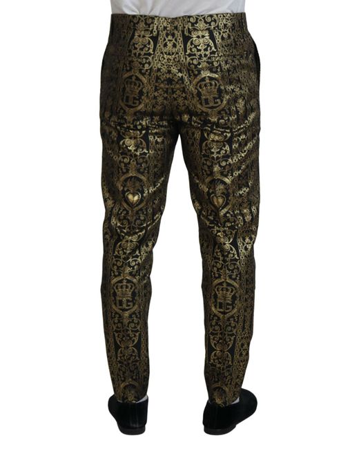 Dolce & Gabbana Black Jacquard Dress Trouser Pants for men
