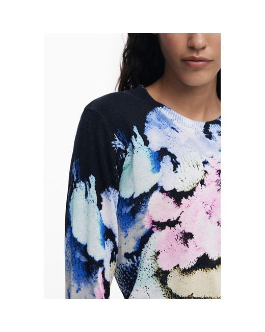 Desigual Blue Linen Sweater