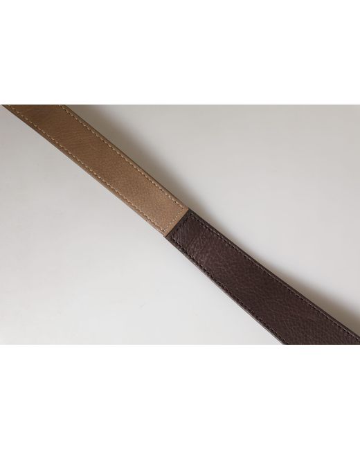 Gianfranco Ferré Brown Genuine Leather Logo Wide Waist Belt