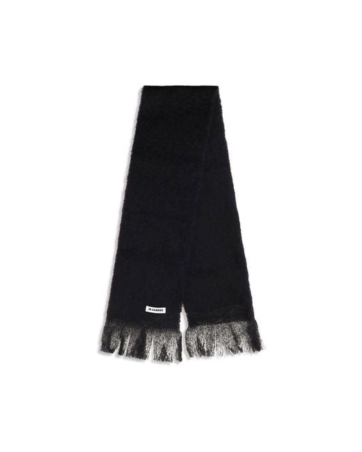 Jil Sander Black Wool Oves Aries Scarf