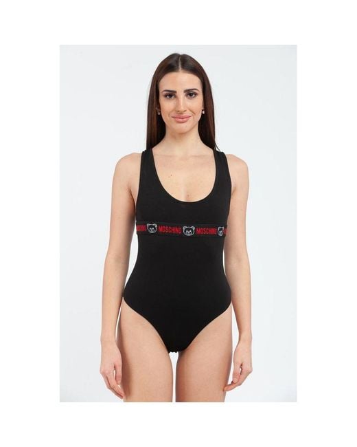 Moschino Black Cotton Bodysuit