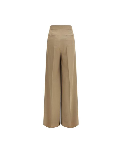 Max Mara Natural Beige Wool Casual Pants