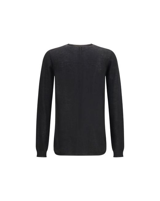 Rick Owens Black Wool Oves Aries Sweatshirt for men