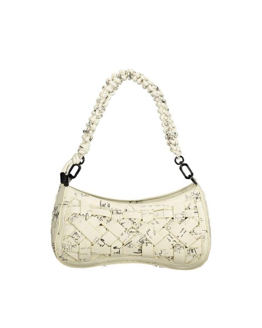 Desigual Metallic Bianco Poliuretano Handbag