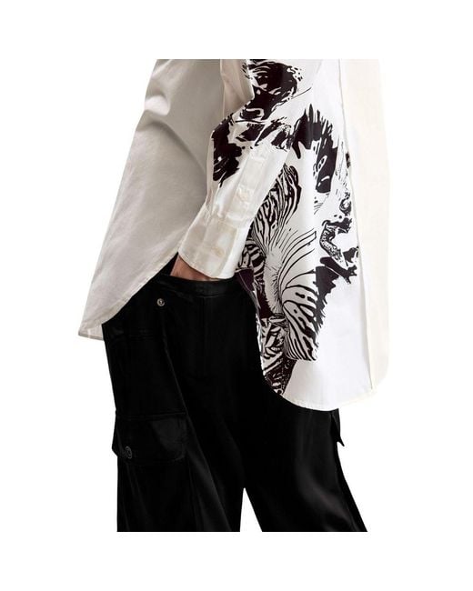 Desigual White Cotton Blouse