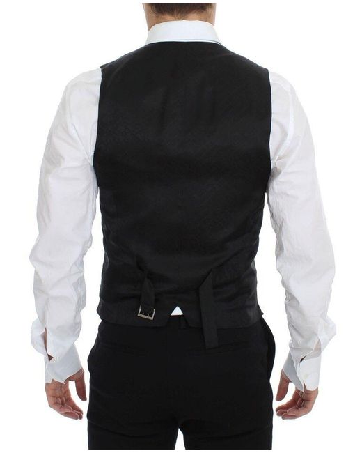 Dolce & Gabbana Blue Elegant Wool Dress Vest for men