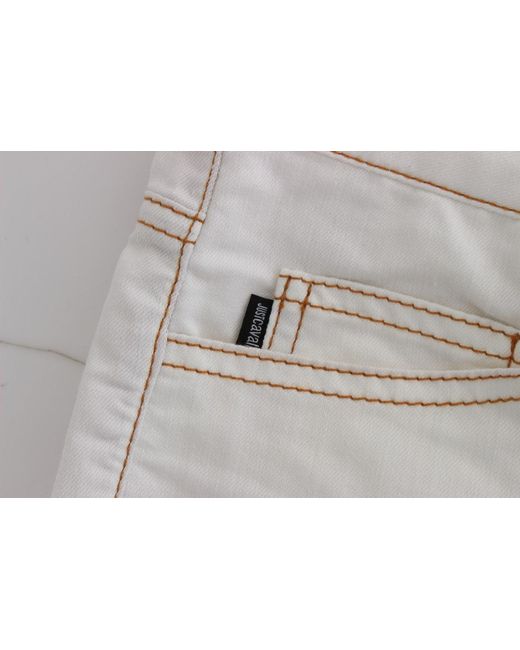 Roberto Cavalli White Chic Slim Fit Denim