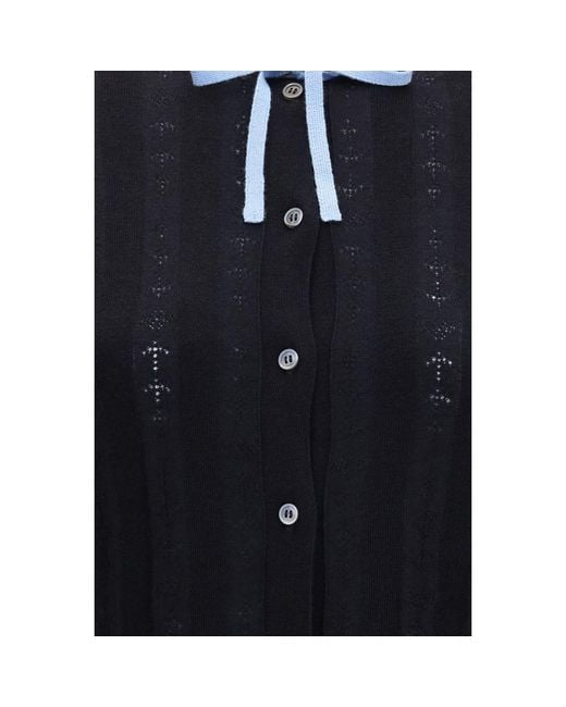 Marni Blue Black Wool Oves Aries Cardigan