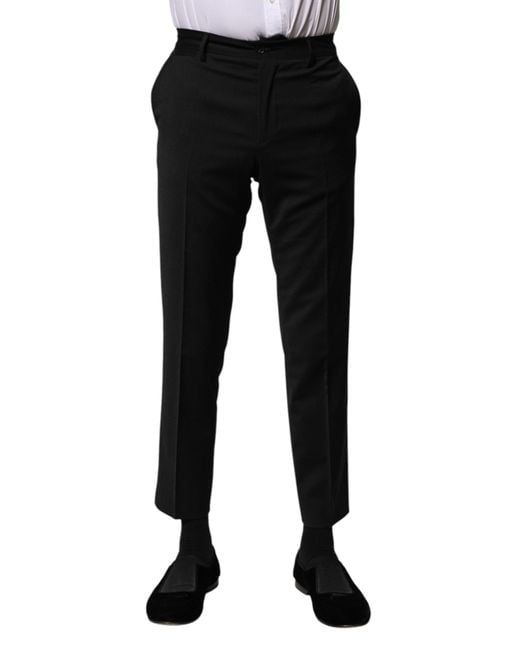 Dolce & Gabbana Black Dress Pants Classic Fit for men