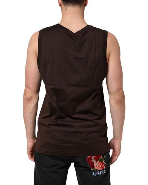 Dolce & Gabbana Black Crew Neck Sleeveless Tank Top for men