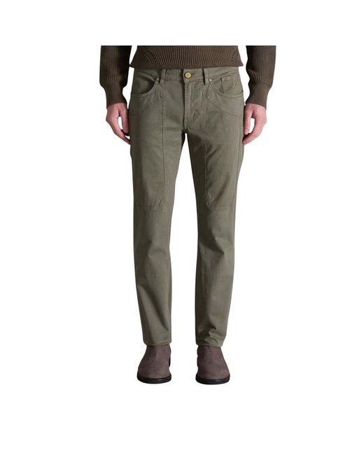 Jeckerson Green Cotton Skinny Pants for men