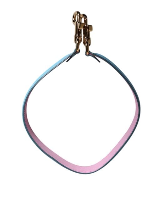 Dolce & Gabbana Pink Blue Leather Handle Bag Shoulder Strap for men