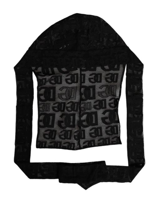 Dolce & Gabbana Black Logo Mesh Whole Head Wrap Hat