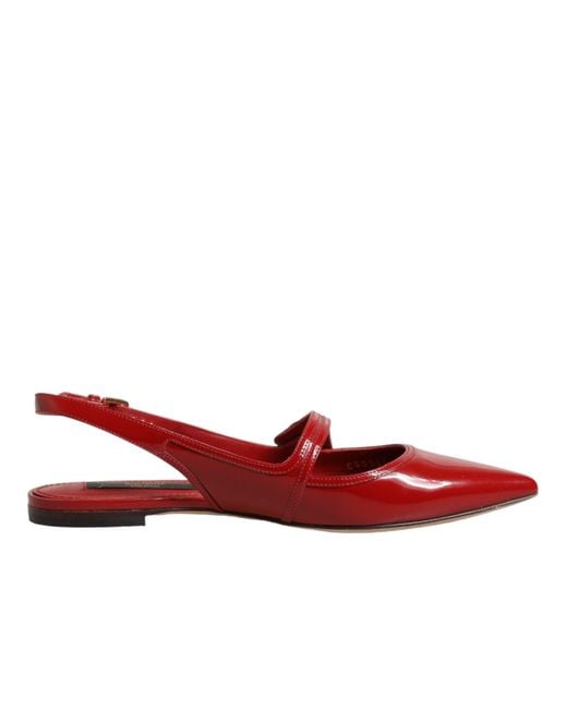 Dolce & Gabbana Red Ballerina Shoes