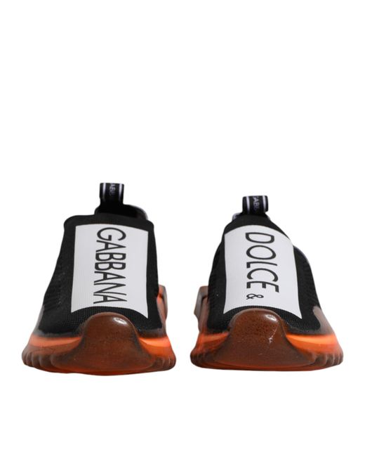 Dolce & Gabbana Multicolor Black White Slip On Sorrento Sneakers Shoes for men
