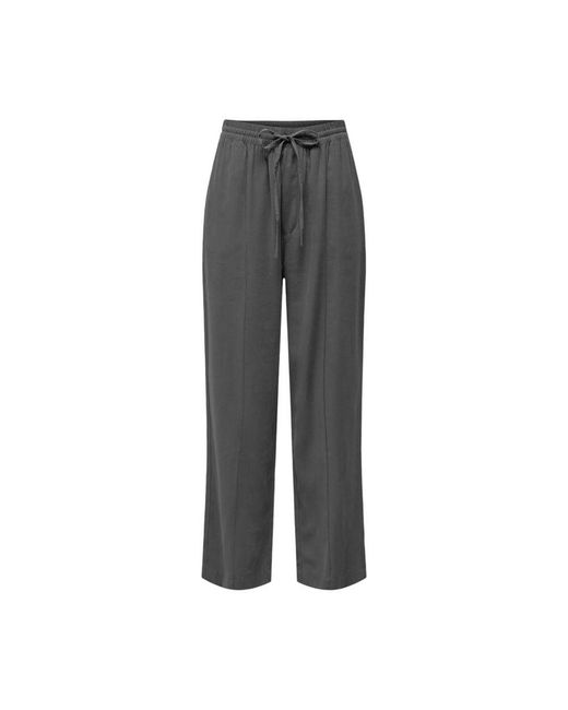 Jacqueline De Yong Gray Viscose Casual Pants