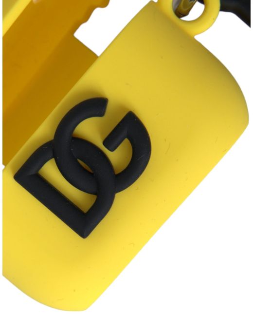Dolce & Gabbana Yellow Silicone Logo Embossed Airpods Case
