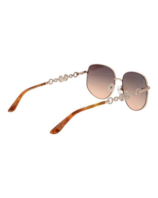 MARCIANO BY GUESS Brown Rose Gold Metal Sunglasses