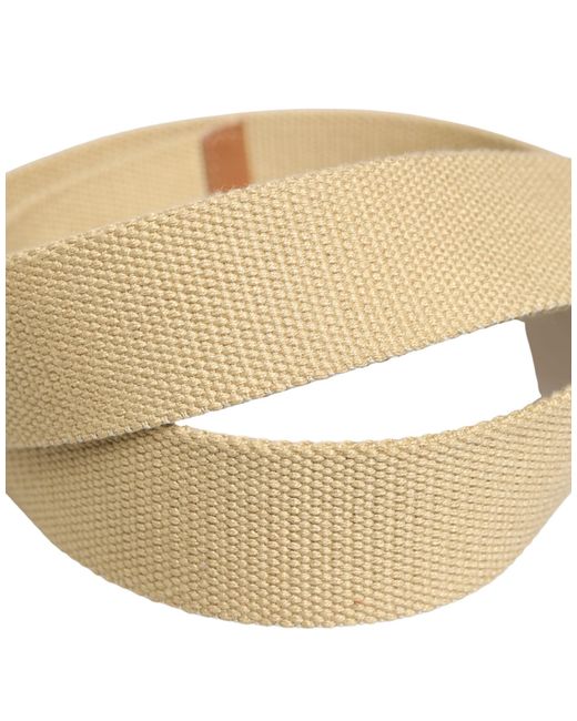 Gianfranco Ferré Natural Men Beige Canvas Silver Metal Buckle Cintura Belt for men