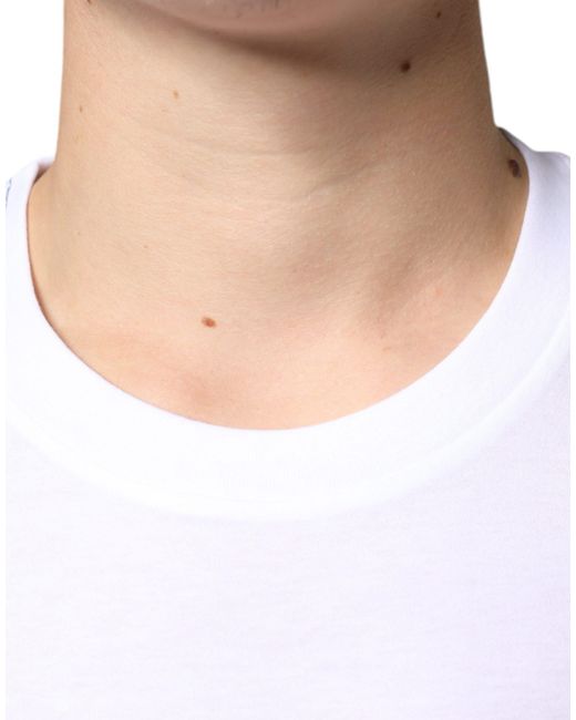 Dolce & Gabbana White Metal Dg Logo Cotton Short Sleeves T-Shirt for men