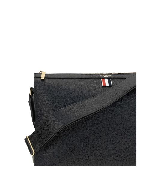 Thom Browne Black Shoulder Strap Pouch for men