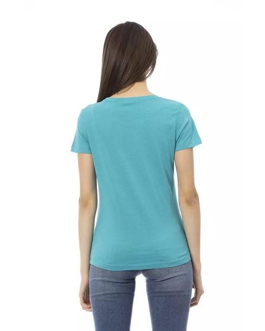 TRUSSARDI ACTION Light Blue Cotton T