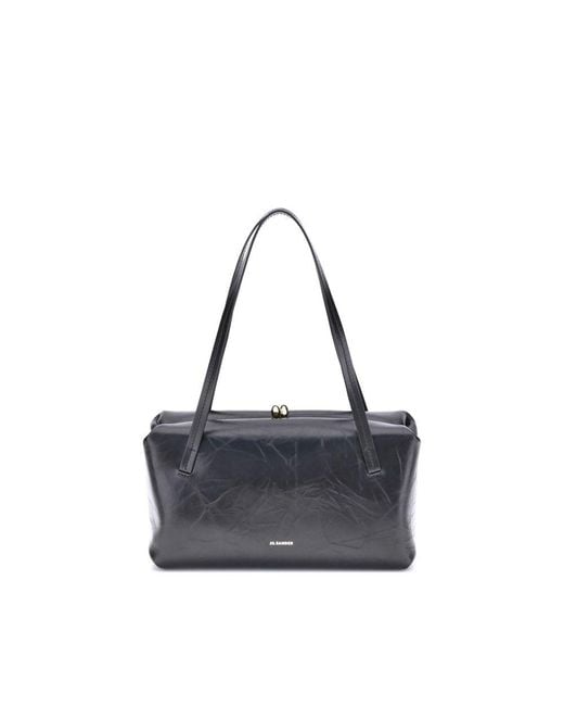 Jil Sander Gray Small Goji Pillow Shoulder Bag